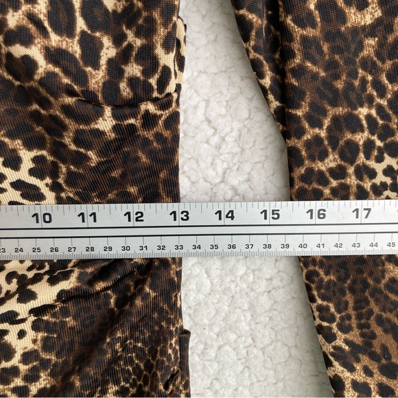 Carmen Marc Valvo leopard print long sleeve jersey knit bodycon midi dress, Sz M - Picture 7 of 16